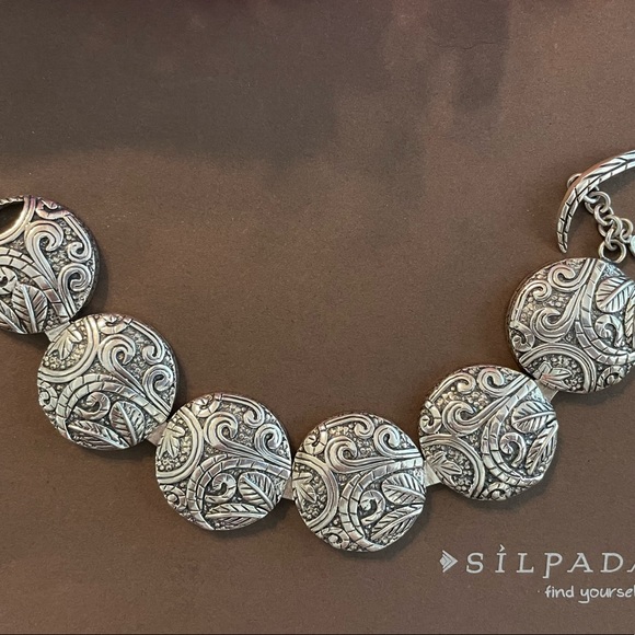 Silpada Ancient Scrolls Sterling Silver Bracelet B2092 - Picture 2 of 16